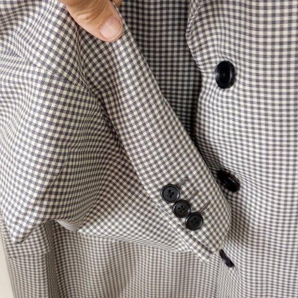 Brioni deLisi Black White Check Sport Coat Italy 44L Italy - Picture 6 of 15